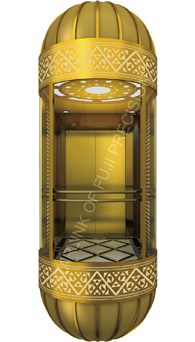 Ti gold frame four side sightseeing elevator
