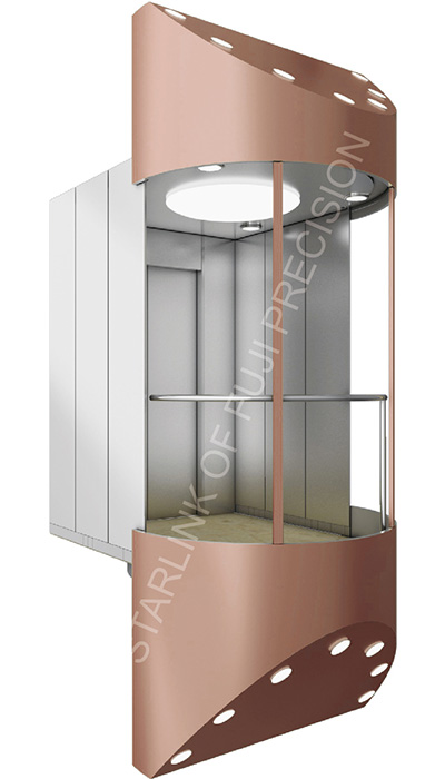 Ti gold frame  sightseeing elevator
