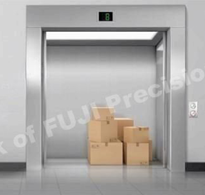Painted steel freight elevator