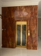 Newly installed elevator from the UAE, elevator titanium gold grain stainless steel, glass door